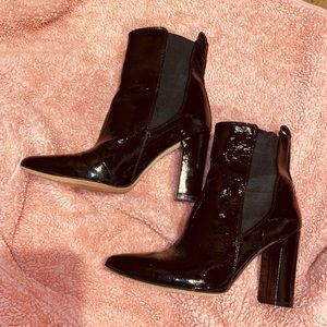Vince Camuto patent bootie